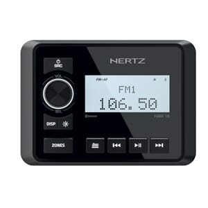 Hertz HMR18D Marine DAB+ radio m/bt 100% vanntett front IP66, 4 x 50W